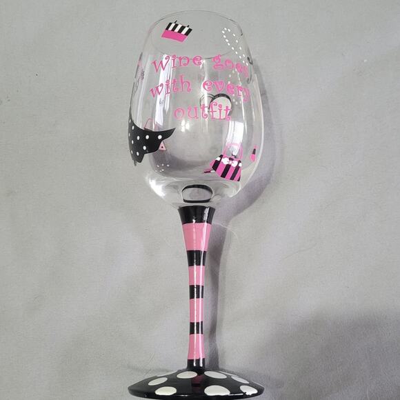 Wine Goes with Every Outfit Hand panted Wine Glass - Picture 4 of 4